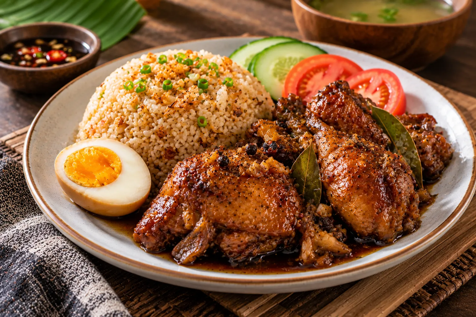 Filipino Chicken Adobo Rice
