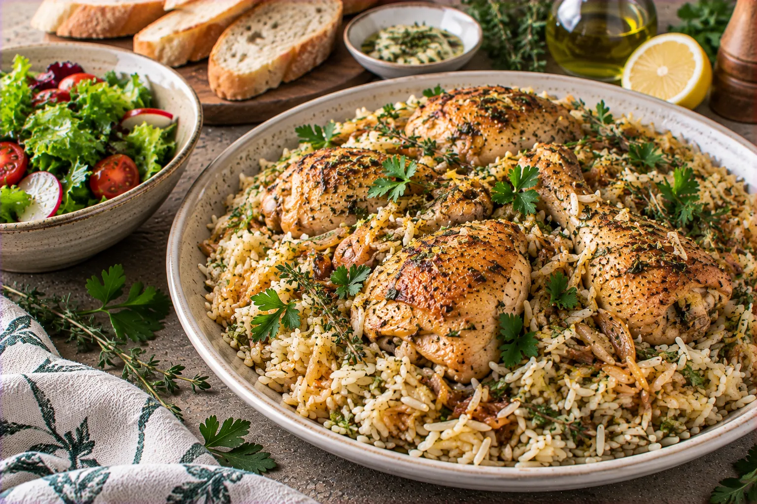 French Herbed Chicken Pilaf
