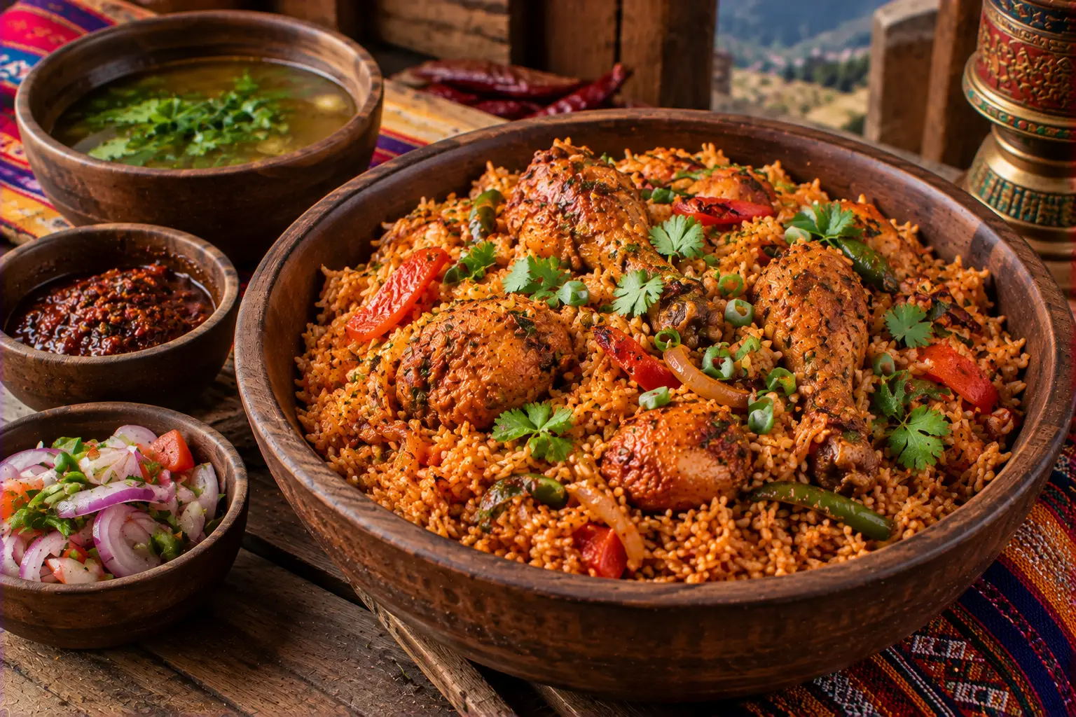 Bhutanese Red Chicken Rice